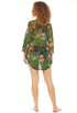 V-NECK BELL SLEEVE TUNIC - CHEVRON PRINT